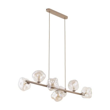 Lampa wisząca beżowa z bursztynowymi kloszami LAVA SABIA 7XG9 Tk Lighting 11109