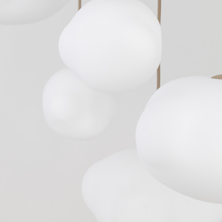 Lampa wisząca 10 nieregularnych szklanych kloszy na prostokątnej podstawie w kolorze sabia NEBIA SABIA 10xG9 Tk Lighting 10754