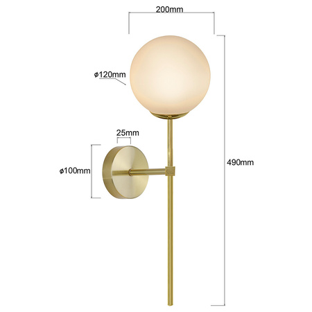 Kinkiet Piruleta złoty łazienkowy IP44 1xG9 Light Prestige LP-008/1W GD