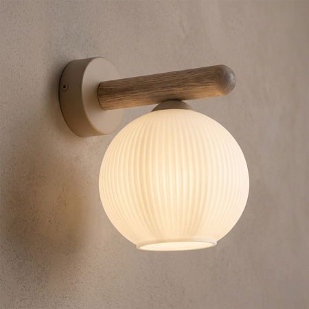 KInkiet z ryflowanym białym kloszem VIRLO WHITE 1xE14 Tk Lighting 11077