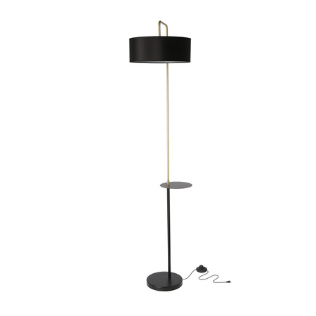 IMPACT LAMPA PODŁOGOWA CZARNY+ZŁOTY MATOWY 1X40W E27 ABAŻUR CZARNY Candellux 51-00026