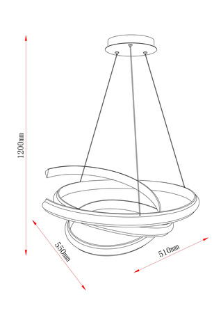 Lampa wisząca beżowa spirala o średnicy 55cm VECINO LED sterowana pilotem Zuma Line 250051P-BE