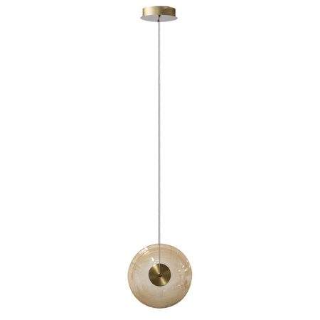 Lampa wisząća z okrągłym bursztynowym kloszem LED 3000K ANDORA L PENDANT 1 AMBER Azzardo AZ6882