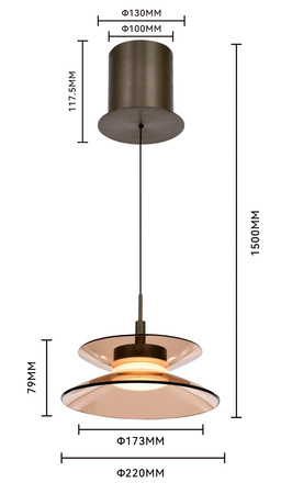 Lampa wisząca jedynka Crema brąz / klosz coffee Aviano Lighting 6058-121
