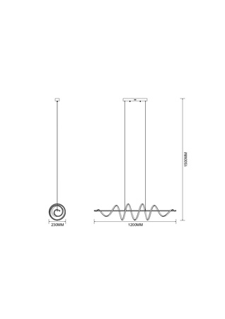 Czarna lampa wisząca spirala 120cm nad stół ESERO LED 4000K Zuma Line MS902-BK