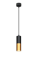 LAMPA WISZĄCA TUBA 1X15W GU10 5,8/30 CZARNO ZŁOTY Candellux 31-77677