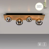 Prostokątna lampa sufitowa drewniana z czterema szklanymi kloszami GREEN STIKA 4xG9 Just Light 15209-79