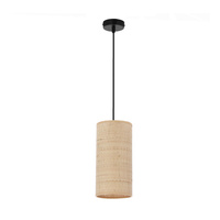 Fleri lampa wisząca czarny 1x60 e27 abażur 12x25 beżowy ratan Candellux 31-19622