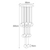 Czarna lampa wisząca z kloszami do wysokich pomieszczeń Kaja Lighting KP-34