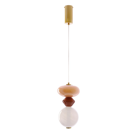 Lampa wisząca pojedyńcza szklany klosz z ozdobami z ceramiki FLORES 10W LED 3000K Candellux Studio 31-50632