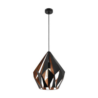 Lampa wisząca metalowa czarno miedziana CARLTON Eglo 49878