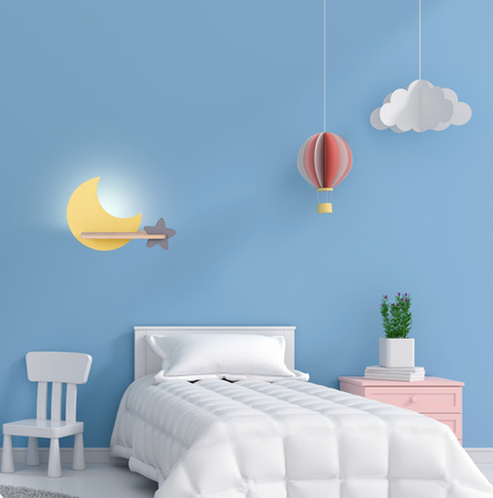 LAMPA MOON KINKIET ŚCIENNY 5W LED IQ KIDS ZŁOTY+SZARY Candellux 21-76731