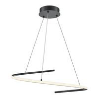 Czarna lampa wisząca niezamknięty okrąg 60cm LED Curve MOD242PL-L33BK Maytoni