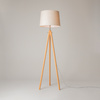 Lampa podłogowa na trójnogu z beżowym abażurem o średnicy 51cm 1xE27 Calvin Z177-FL-01-BR Maytoni