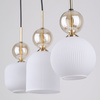 Lampa wisząca potrójna szklane ryflowane klosze 3xE14 SOPHIA COGNAC WHITE Tk Lighting 11591