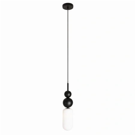 Czarna lampa wisząća szklany klosz + ozdobne kule Maxlight 1xG9 P0641 Nova