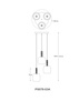 Lampa wisząca trzy szklane klosze na okrągłej podstawie CALVO 3xG9 Zuma Line P0076-03A-P7AA