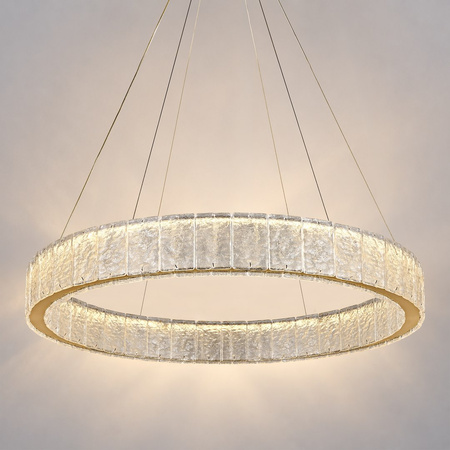 Lampa wisząca Kingdom złoty okrąg kryształowy 79cm 40W LED Milagro ML2786