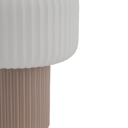 Lampka stołowa ceramiczna ze szklanym ryflowanym kloszem 1xE27 TIKA Nowodvorski 11980