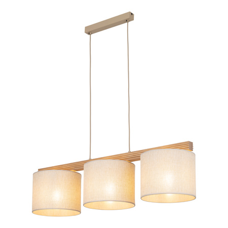 Lampa wisząca 3 abażury na drewnianej belce VIGA SHADE SOSNA 3xE27 Tk Lighting 11882