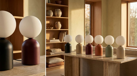 Geometryczna lampka nocna z kulistym kloszem KONI Kaja Lighting K-5973