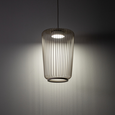 Lampa wisząca druciana z wysokim cylindrycznym beżowym kloszem 1xGX53 KENAI B Nowodvorski 12222