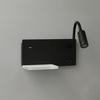 Kinkiet, lampa nocna ścienna z półką i USB Shelf Led 4W+5W+2W prawa Czarny Milagro ML2887