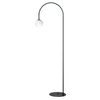 Lampa podłogowa czarna łukowa z kulistym kloszem BOW 1xE14 Zuma Line 1280