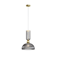 Szklana ryflowana lampa wisząca dymiona Antic MOD302PL-01GR1 Maytoni