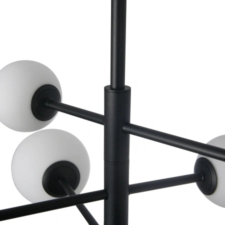 Lampa wisząca czarna sześć szklanych białych kul Bolti 6xG9 PLC0103-BK Yaskr