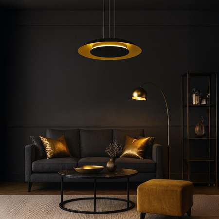 Lampa wisząca Piattino Czarny Złoty 30W LED 3000K-4000k-6000K Milagro ML1815