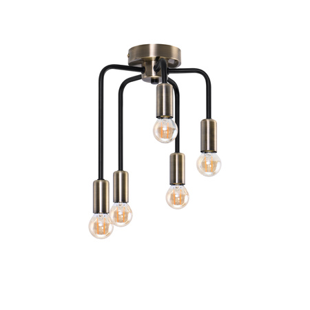 Saga lampa sufitowa patyna+matowy czarny 5x40w e14 Candellux 35-01337