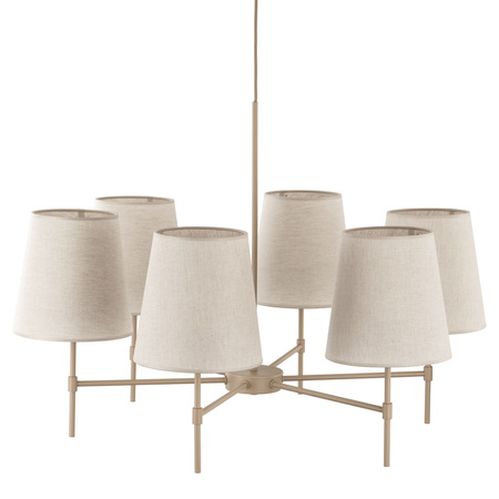 Żyrandol klasyczny z sześcioma abażurami z lnu ELIZABETH SABIA 6xE27 Tk Lighting 11167