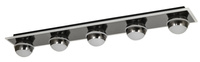 Lampa sufitowa - plafon piątka prosty Biarritz czarny chrom Aviano Lighting 9047-605