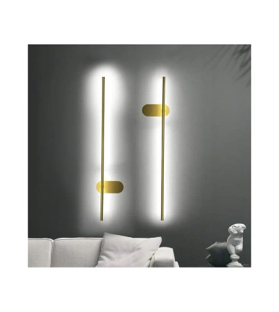 Nowoczesny złoty kinkiet IKO 90cm LED podświetlający ścianę
