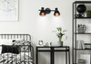 Neria lampa sufitowa listwa czarny 2x40w e14 klosz miedziany Candellux 92-81780