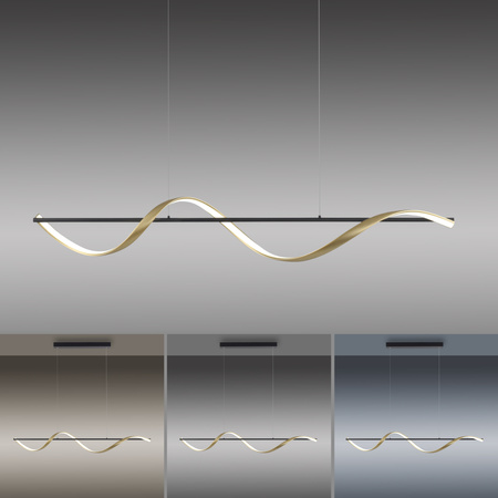 LAMPA WISZĄCA MATOWY MOSIĄDZ/ANTRACYT LED  Q-SWING Paul Neuhaus 2385-13 sterowana pilotem