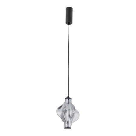 Lampa wisząca z ciekawym dymionym kloszem LED 3000K ELVA BLACK 8W Tk Lighting 18213