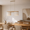 Lampa wisząca dwa abażurki na drewnianej belce VIGA SHADE SOSNA 2xE27 Tk Lighting 11881