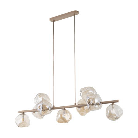 Lampa wisząca beżowa z bursztynowymi kloszami LAVA SABIA LAMPA WISZACA 9XG9 Tk Lighting 11110