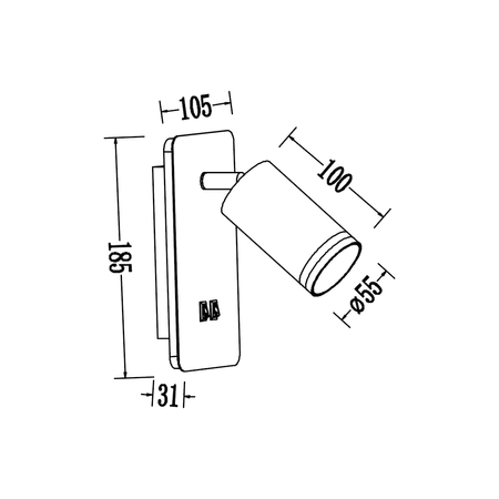 Oprawa Pipe Ring Kinkiet Czarny 1xGU10 + LED 6W Milagro ML2081