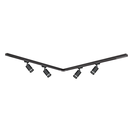 Zestaw Szynoprzewód 4xPipe Ring GU10 + Prowadnica 2x1m + Złączki - Czarny Milagro ML1687