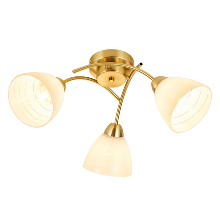 Lampa sufitowa 3-punktowa złota z białymi szklanymi kloszami CLARA GOLD 3xE27 Milagro ML2760