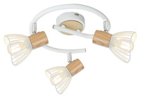 CHILE LAMPA SUFITOWA SPIRALA 3XMAX25W E14 BIAŁY + DREWNO Candellux 98-61652