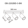 Lampa sufitowa trzy ruchome czarne reflektory 3xGU10 WADE GU10 Zuma Line OB-2202BD-3-BK