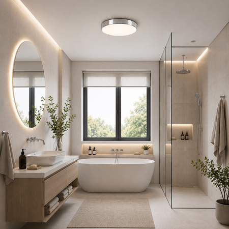 Plafon LED 40cm VELIS CHROME 30W IP54 Tk Lighting 18286
