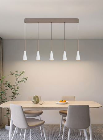 Lampa wisząca piątka prosta Trompto kaszmirowa Aviano Lighting 7050-524