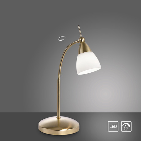 LAMPA STOŁOWA MATOWY MOSIĄDZ z wyginanym ramieniem 1xG9 PINO 4001-60 