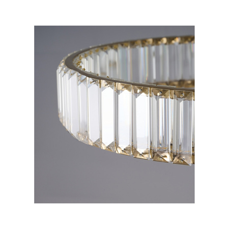 Owalna lampa wisząca w kolorze złotym w stylu glamour SPARKING PENDANT 120 CCT DIMM GO + REMOTE CONTROL AZZARDO AZ6567