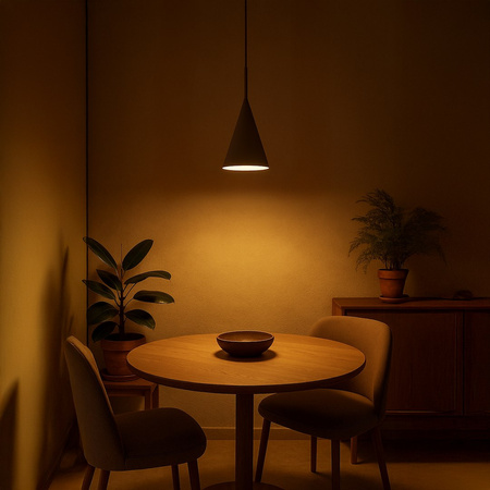 Lampa wisząca metalowa stożkowa kaszmirowa CAPITAL TAUPE Ø17cm 1xGX53 Milagro MLP2468